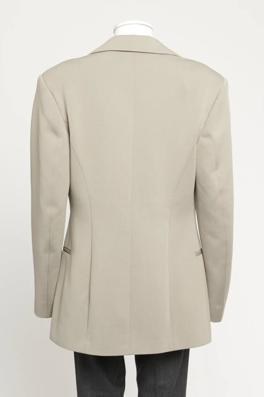 Grey Long Preowned Blazer Jacket