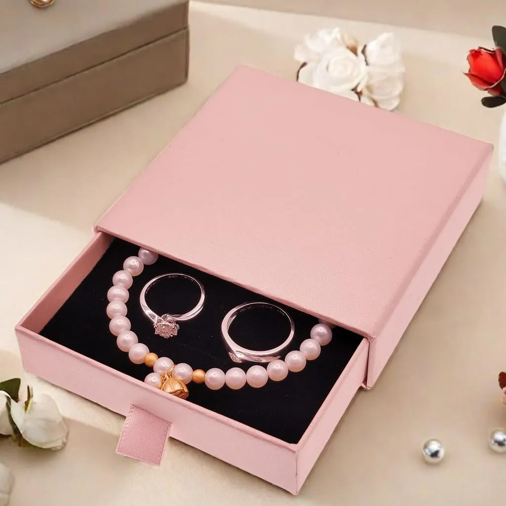 GymRichy 2 Pack Jewelry Gift Boxes Cardboard Jewelry Boxes, 4 x 4 x 1.4 Inch Small Gift Boxes for Jewelry Earrings Necklaces Handmade Bangles Bracelets (Pink)