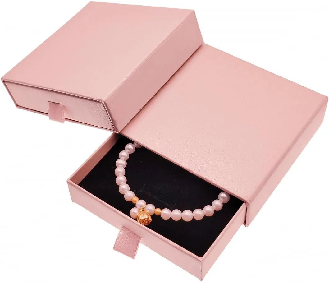 GymRichy 2 Pack Jewelry Gift Boxes Cardboard Jewelry Boxes, 4 x 4 x 1.4 Inch Small Gift Boxes for Jewelry Earrings Necklaces Handmade Bangles Bracelets (Pink)