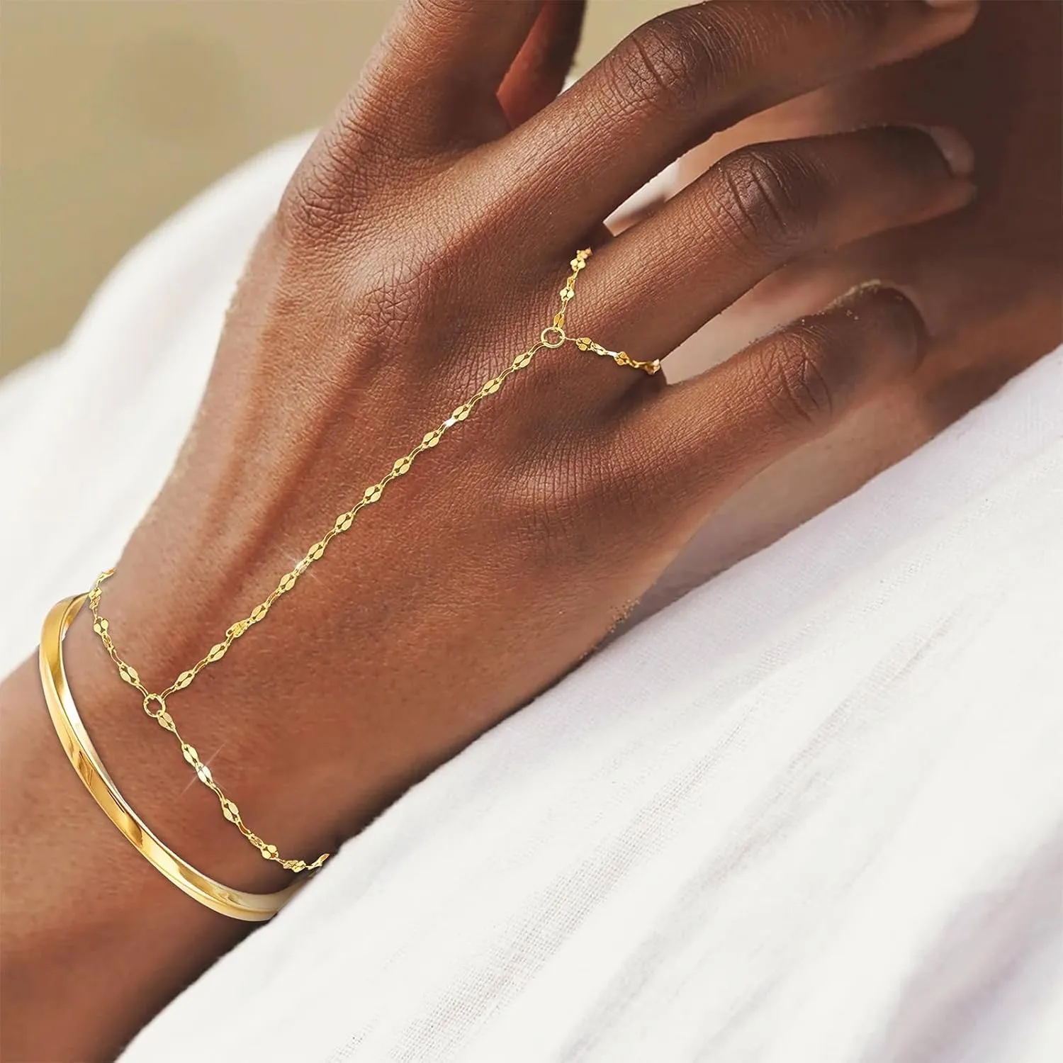 Hand Chain Silver Bangle Gold Bangle Bracelet Silver Bangles Bracelets for Women Cuff Bracelets Ring Bracelet Hand Chain Gold Silver Hand Chain Bracelet