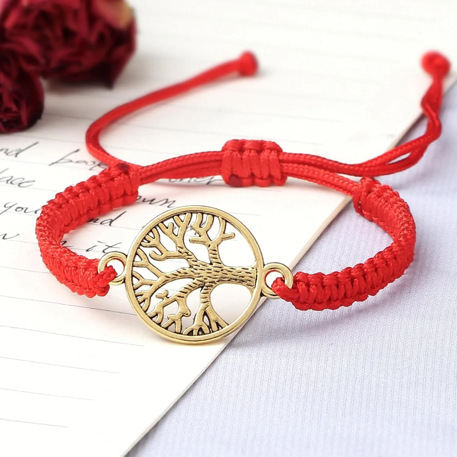 Handmade Braid Rope Bracelets Tree of Life Adjustable Bracelets for Women Men Gift Wrist Bangle Charm Friendship Prayer Jewelry