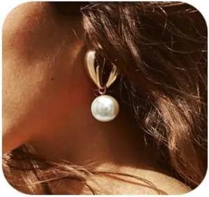 Heart Earrings Heart Pearl Drop Dangle Earrings Pearl Earrings Jewelry Prom Wedding Jewelry for Women