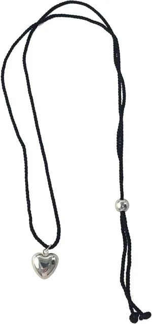 Heart Pendant Necklace Minimalist Heart Charm Choker Chain Jewelry for Women Cotton Rope Clavicle Chain Jewelry