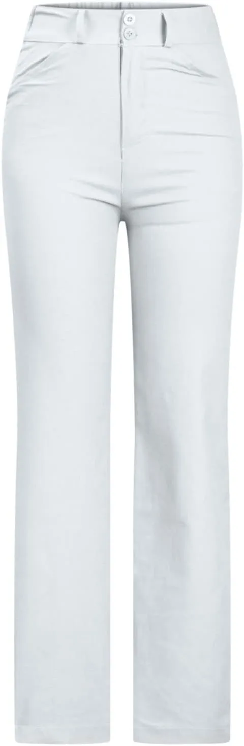 High Waist Pants for Women Business Casual Pants Regular Fit Stretch Pants Straight Leg Trousers with Pockets