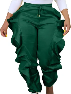 hlysgo Fringe Pants for Women Trousers Slim Fit Solid Color High Waisted Yoga Pants Sweatpants for Women Y2K Streetwear