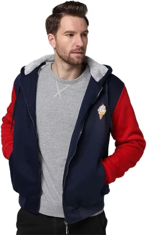Ice Cream Cone Men's Thick Hoodies Heavyweight Sweatshirt Fleece Warm Jackets