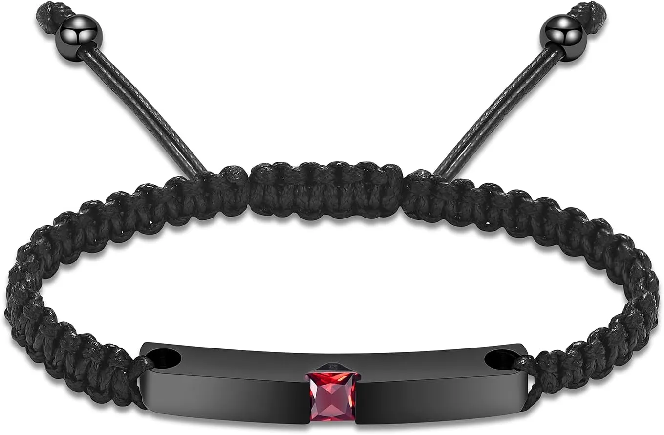 Imrsanl Cremation Jewelry Urn Bracelet for Ashes - Braided Adjustable Bracelet for Men Women - Manmade Urn Jewelry