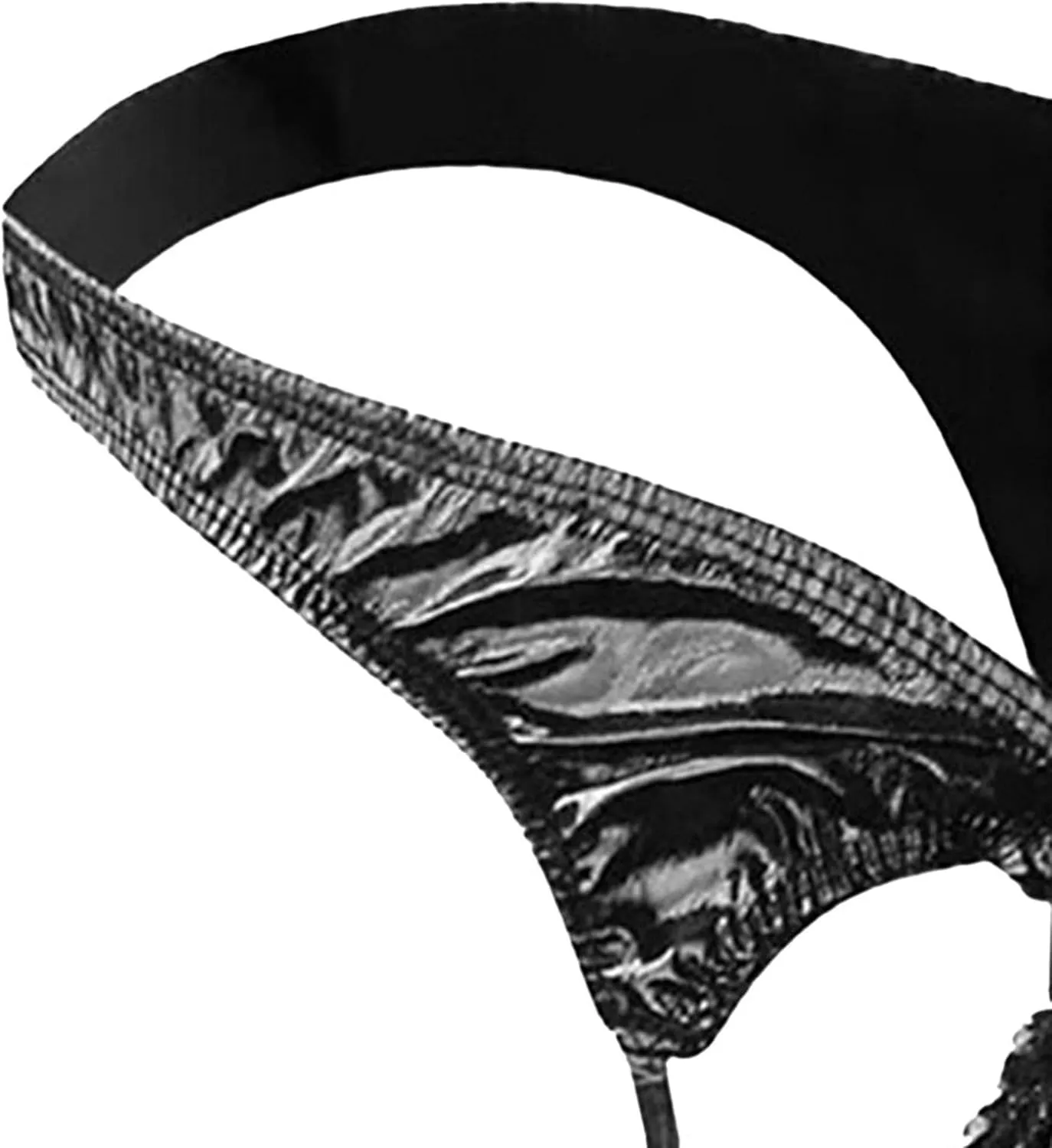 JEKE-DG Men's Hollow Out Erotic Faux Leather Boxer Briefs See Through Breathable Mesh Shorts Sexy Clubwear Underwear