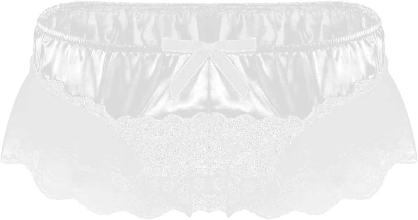 JEShifangjiusu Men?S Floral Lace Underwear Crossdress Sissy Pouch G-String Thong Panties Sexy Maid Cosplay Lingerie Brief