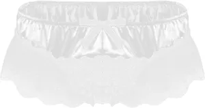 JEShifangjiusu Men?S Floral Lace Underwear Crossdress Sissy Pouch G-String Thong Panties Sexy Maid Cosplay Lingerie Brief
