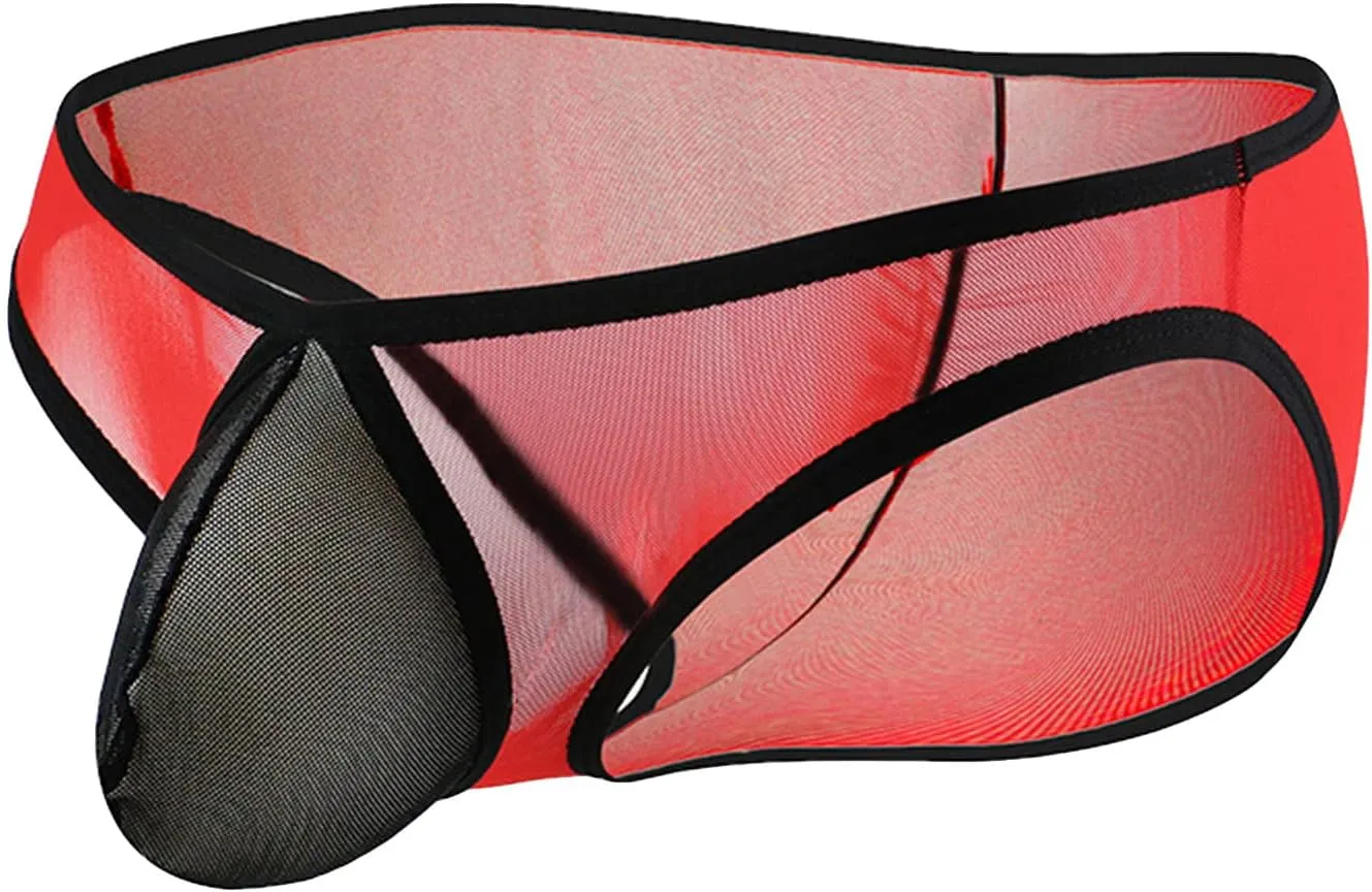 JEShifangjiusu Men'S Sexy G-String See Through Breathable Mesh Erotic Thong Underwear Lightweight Comfortable Briefs Bikini
