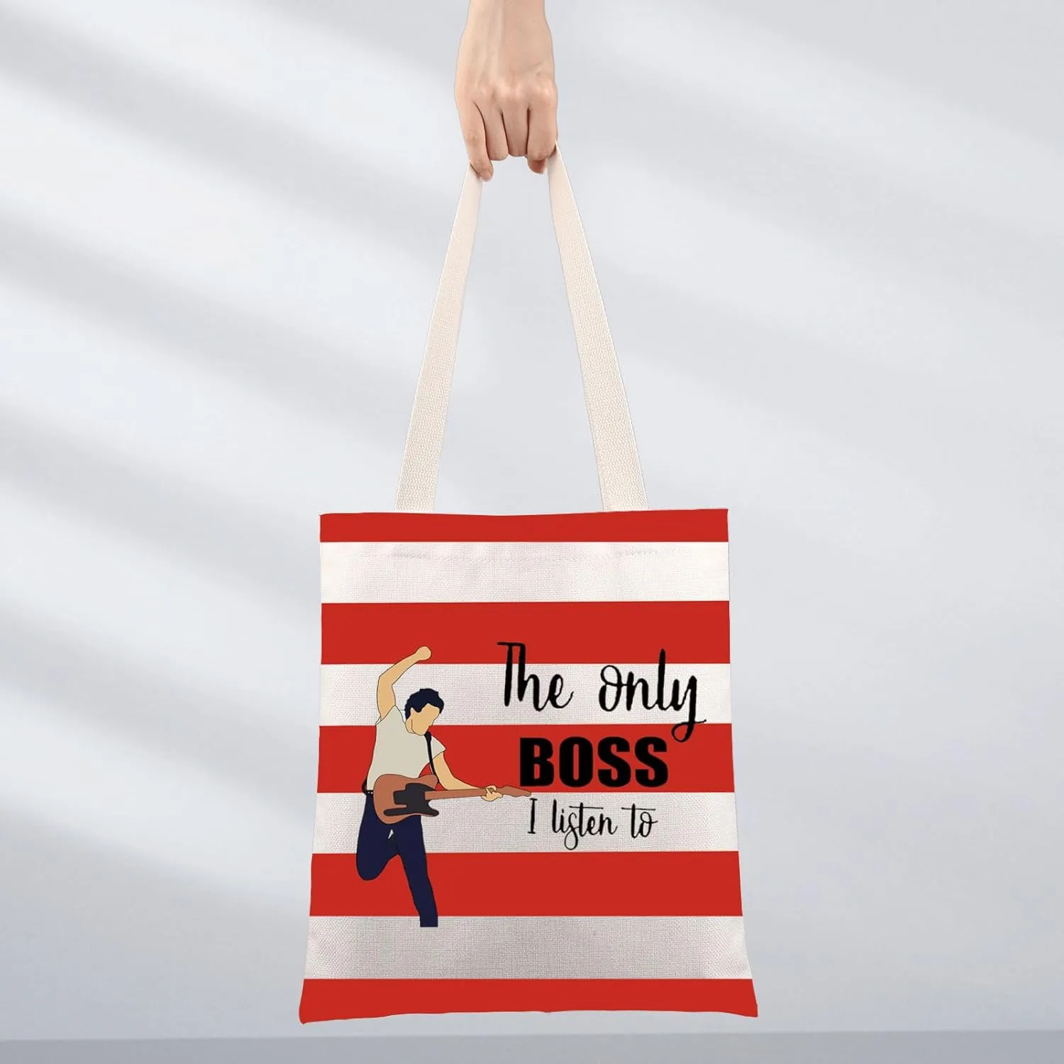 JNIAP Singer Fans Cosmetic Makeup Bag Rock Music Lover Gifts The Only Boss I Listen To Music Zipper Pouch Bag Singer Merchandise (red Only Boss tb)