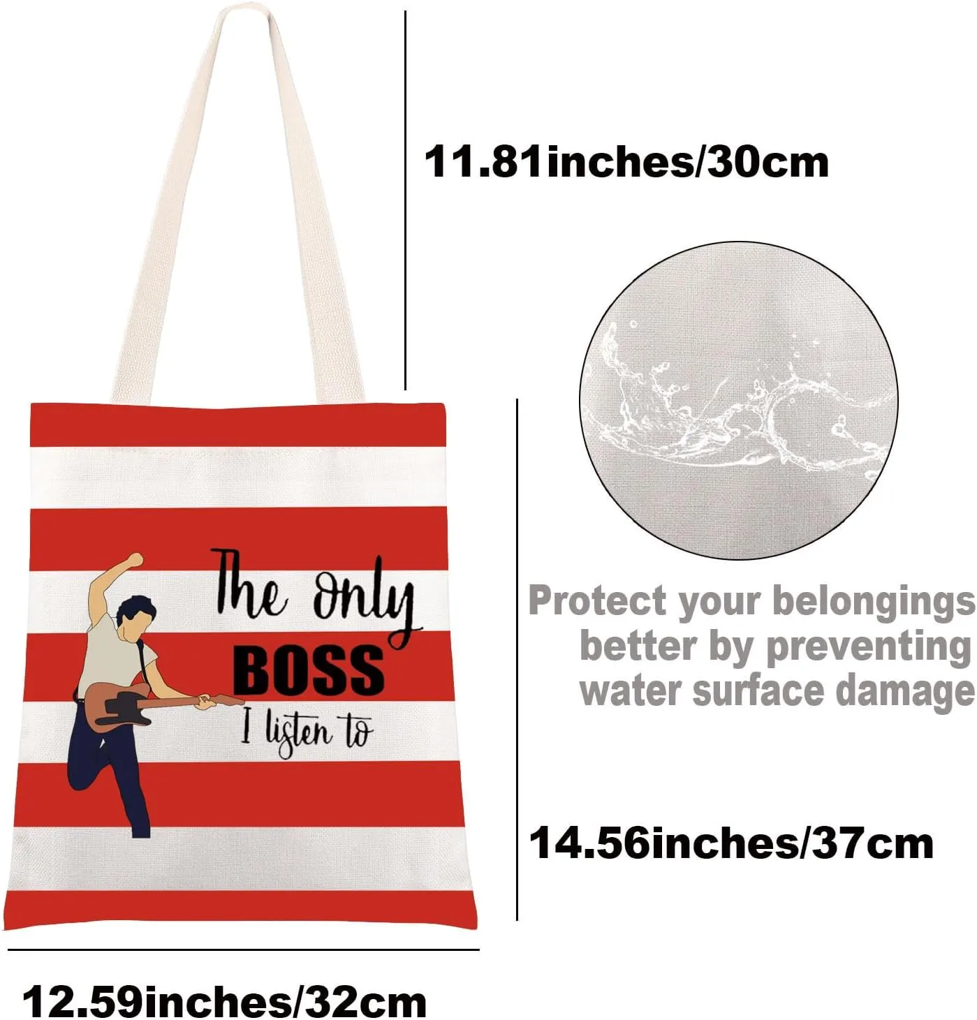 JNIAP Singer Fans Cosmetic Makeup Bag Rock Music Lover Gifts The Only Boss I Listen To Music Zipper Pouch Bag Singer Merchandise (red Only Boss tb)