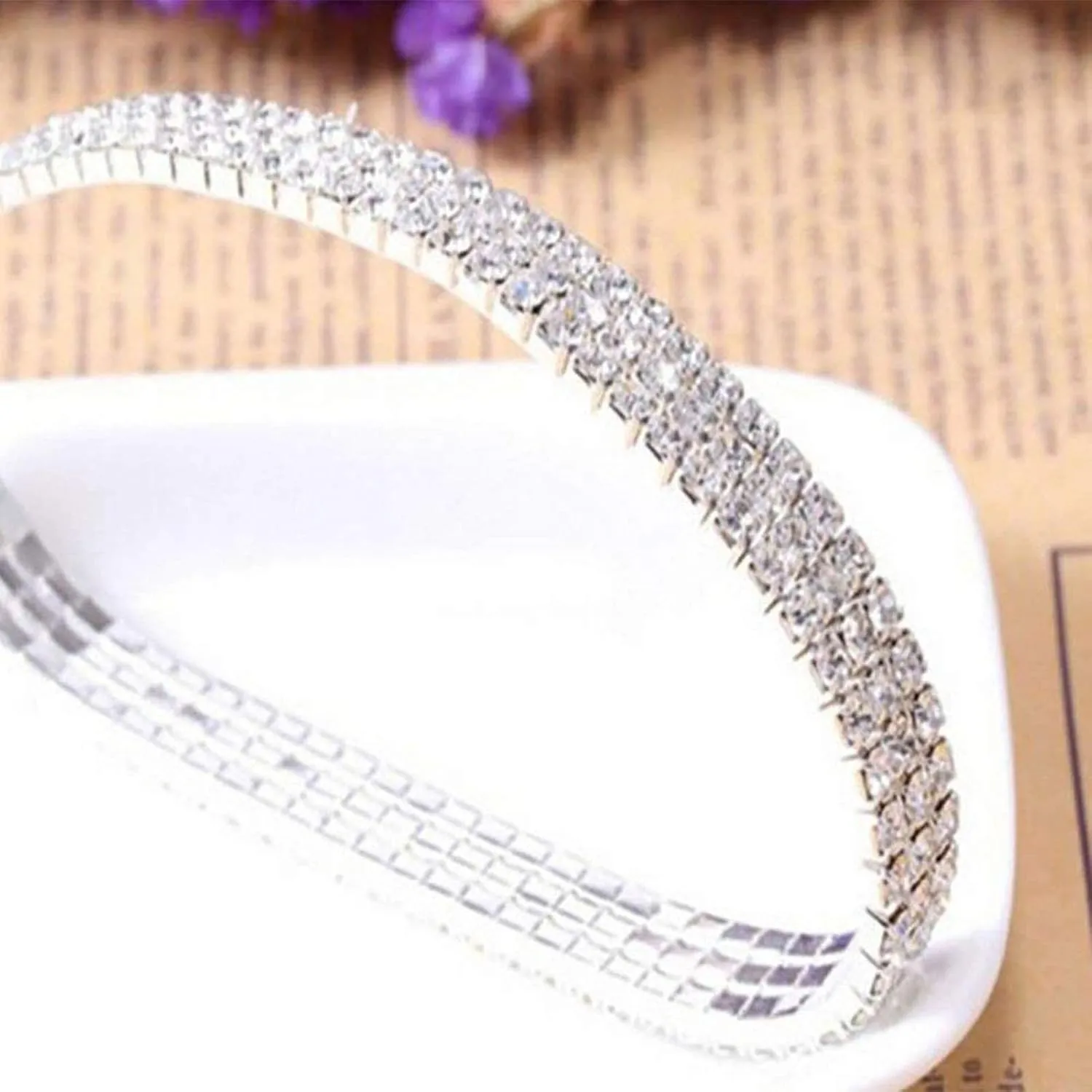 Kucheed 2PCS Twinkle Diamond Anklet Elastic Bling Shining Foot Jewelry Rhinestones Bridal SummerAnkle Bracelet Jewelry