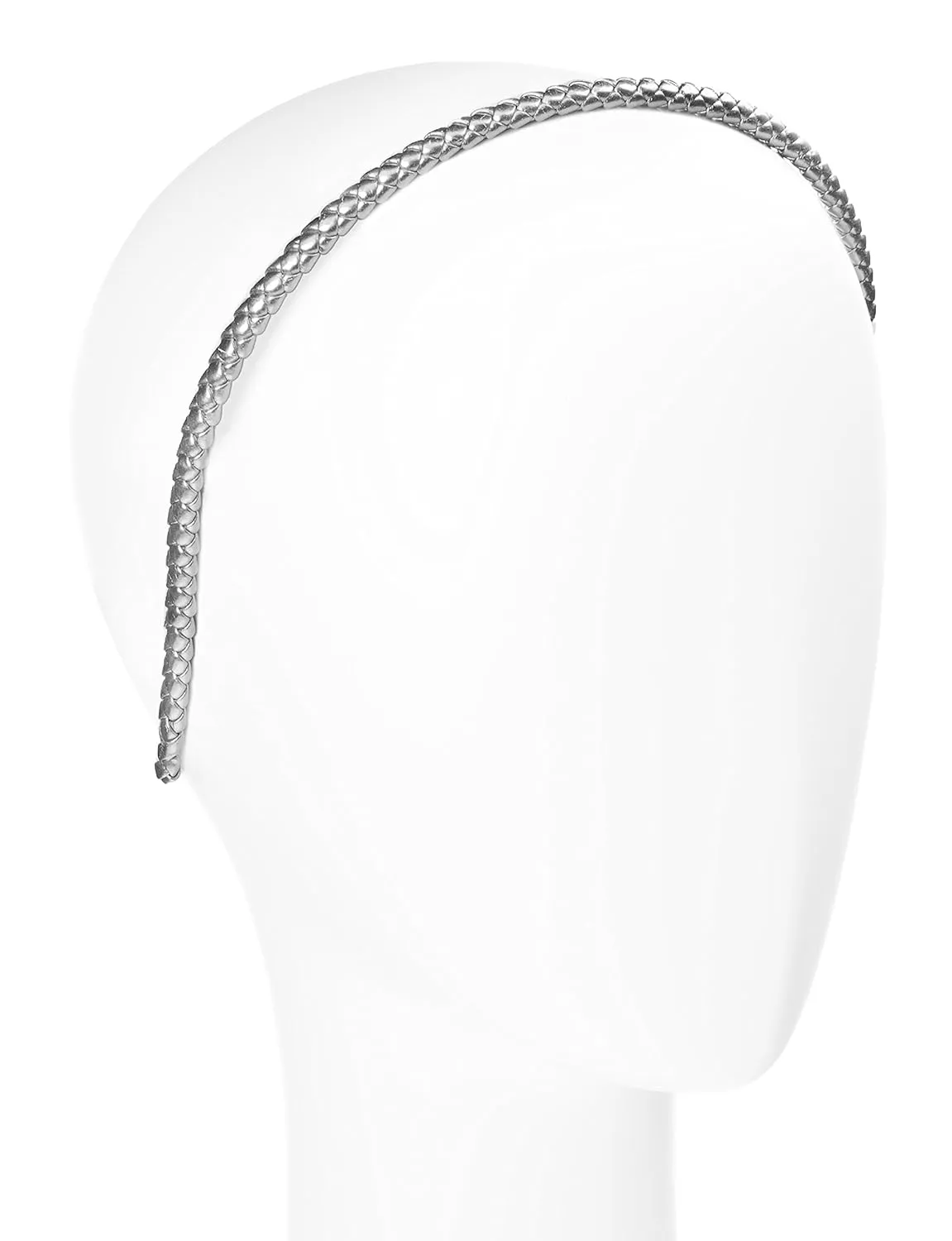 L. Erickson Braided 1/4" Headband - Metallic Silver