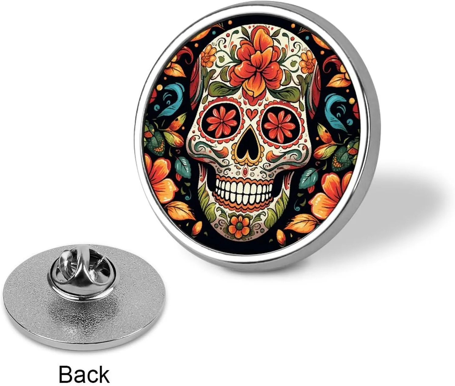 Lapel Pin for Men Brooches And Pins for Women - Bees And Sunflowers on Old Paper Round Metal Badge for Shirts, Jackets, Hats | Durable Fashion Accessory & Gift for Men, Women, Events