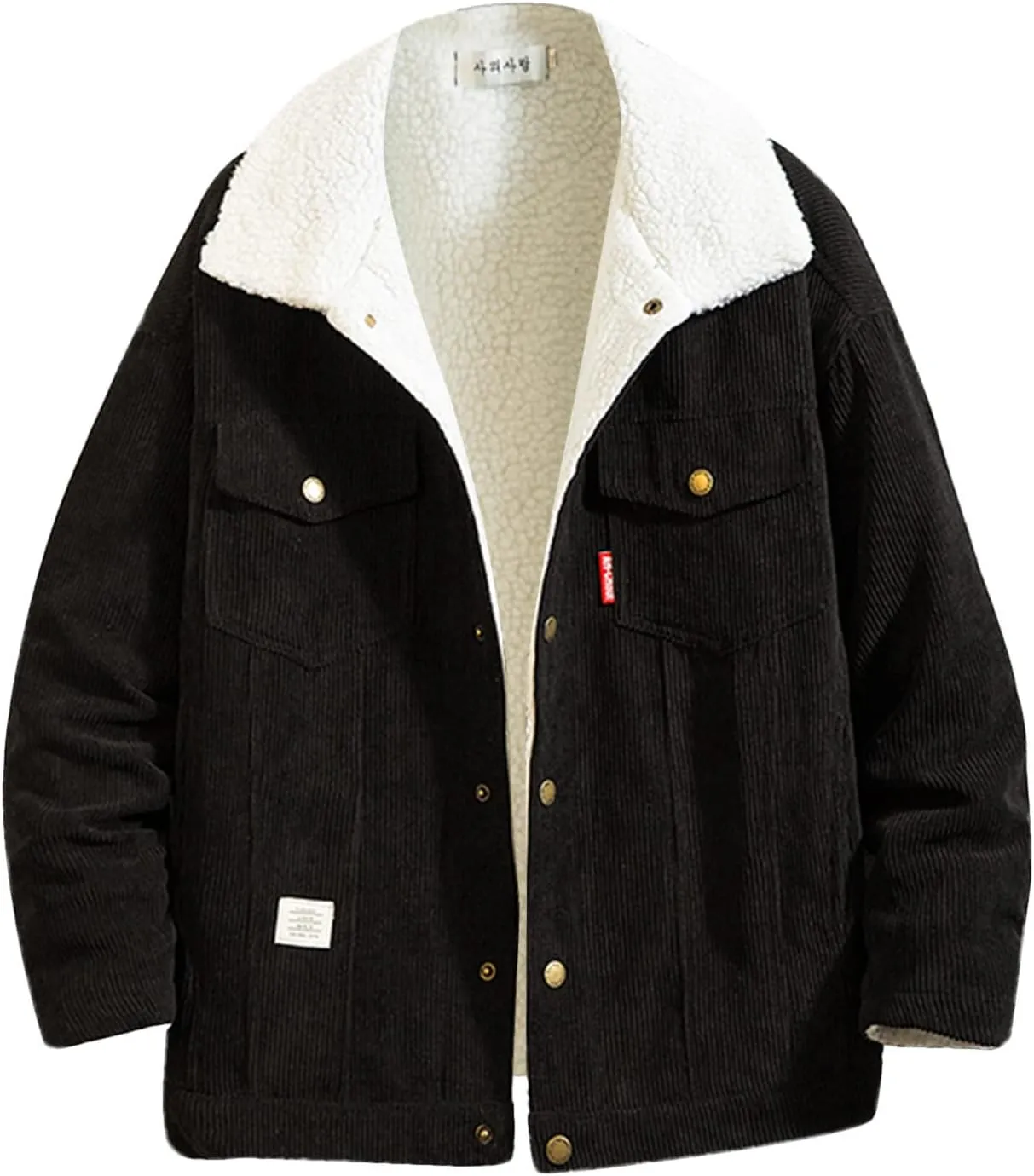 LCMTWX Men's Hooded Shirt Jacket Plaid Print Lapel Button Down Pocket Long Sleeve Shirt Patchwork Jacket Coat with Zipper