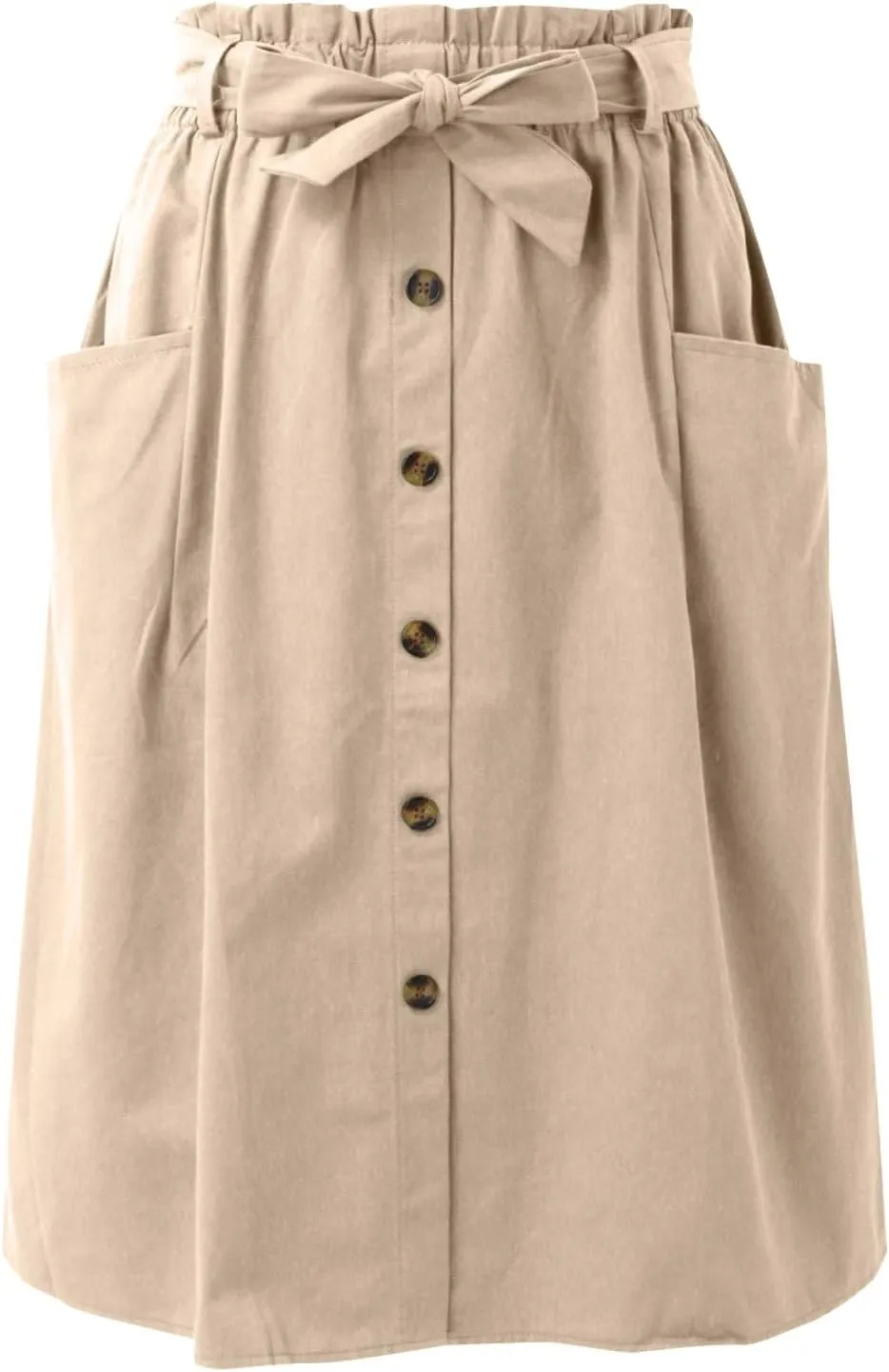 Long Skirts for Women Women's Casual High Waist Pleated A Line Midi Skirt with Pocket