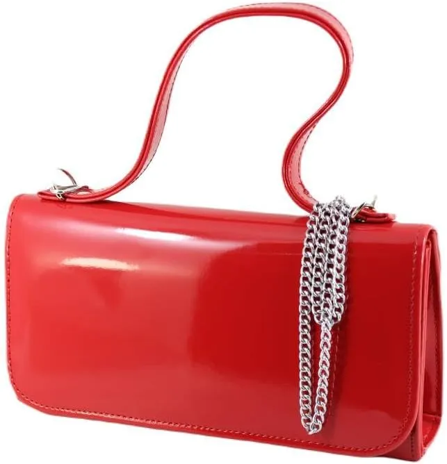 LONI Clutch Bag Purse for Women Patent Wedding Prom Handbag Small