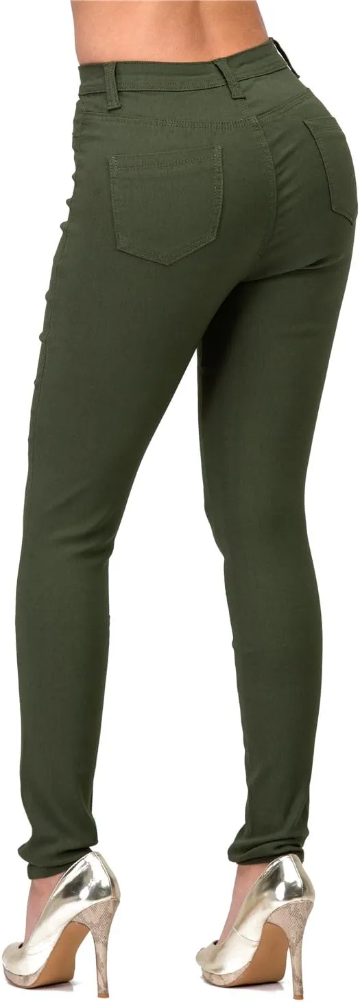 LOVER BRAND FASHION High Rise-Waisted Colored Destroyed Ripped Distressed Jeans Pants for Women