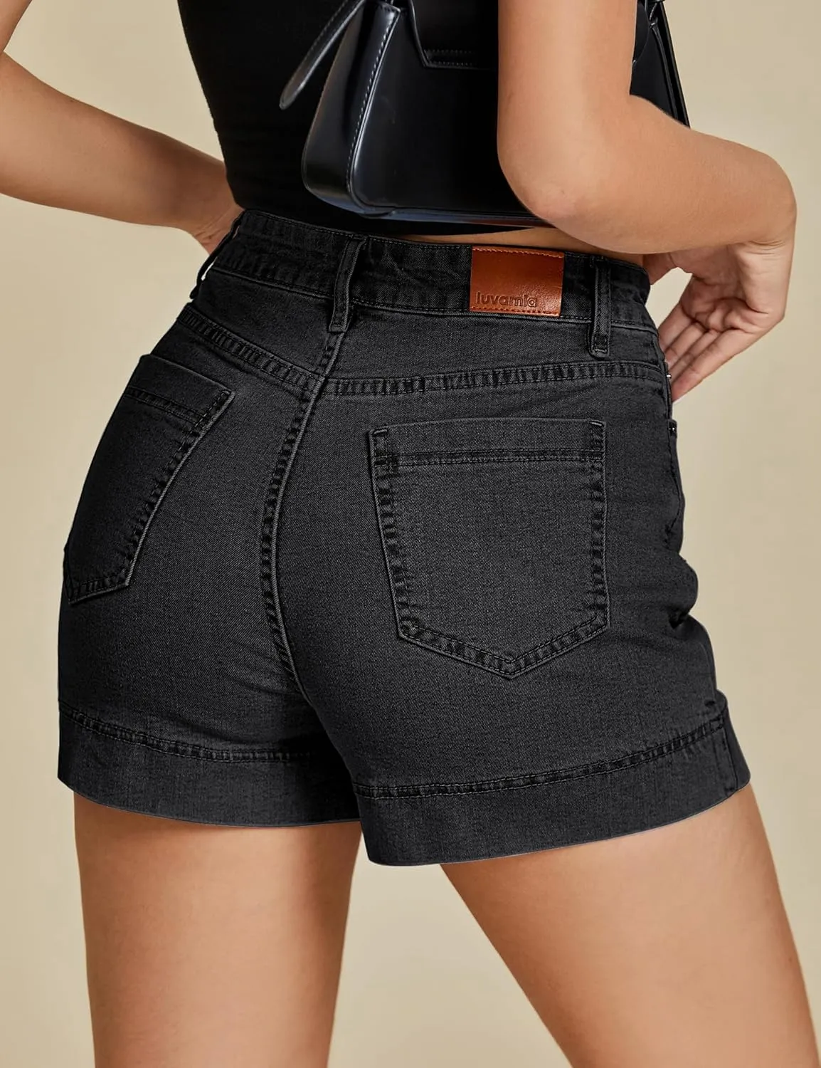 luvamia Jean Skorts for Woman Trendy High Waisted Stretchy Denim Skirt with Shorts Y2K Mini Skort Skirts Country Concert