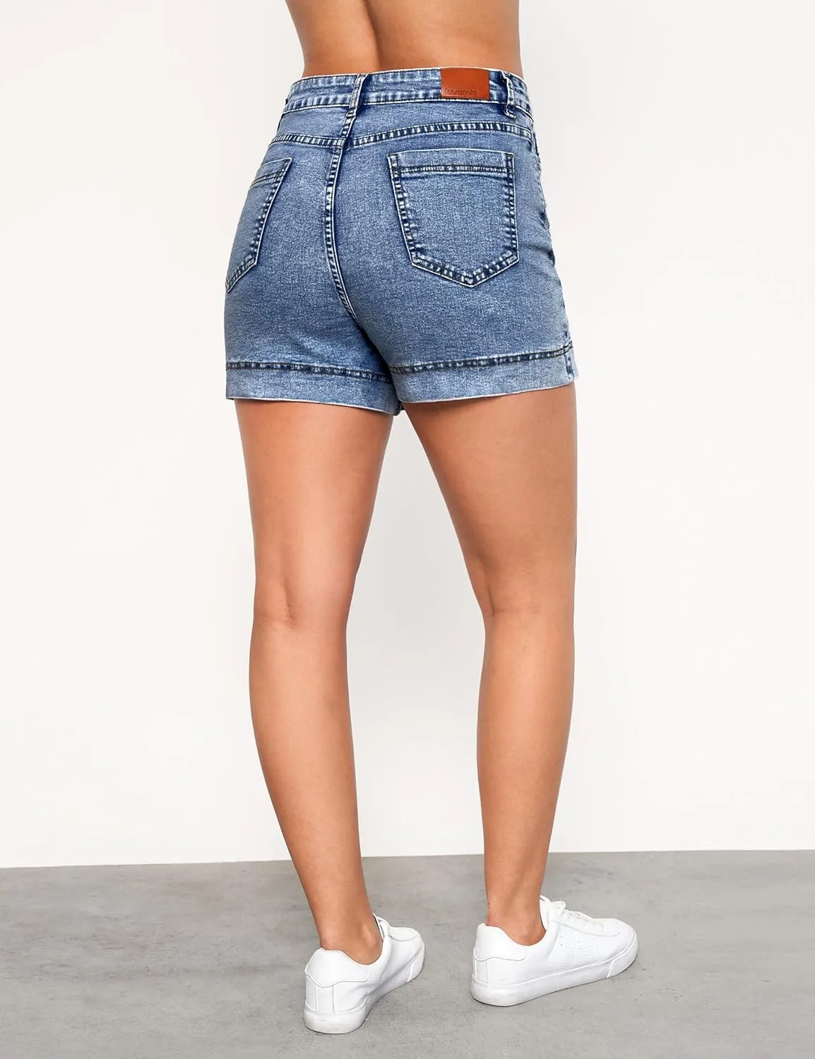 luvamia Jean Skorts for Woman Trendy High Waisted Stretchy Denim Skirt with Shorts Y2K Mini Skort Skirts Country Concert