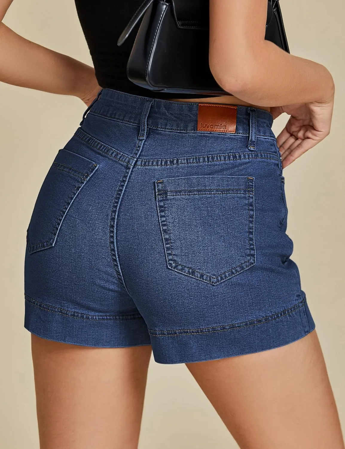 luvamia Jean Skorts for Woman Trendy High Waisted Stretchy Denim Skirt with Shorts Y2K Mini Skort Skirts Country Concert