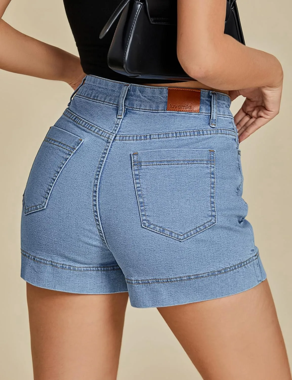 luvamia Jean Skorts for Woman Trendy High Waisted Stretchy Denim Skirt with Shorts Y2K Mini Skort Skirts Country Concert