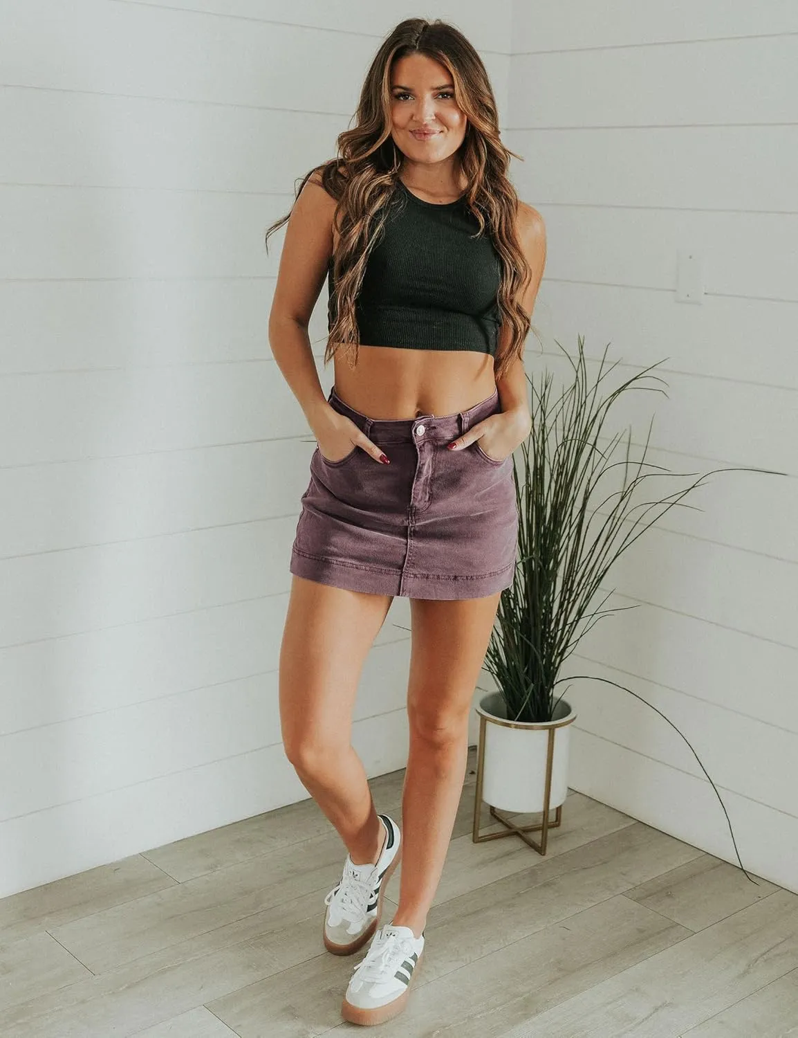 luvamia Jean Skorts for Woman Trendy High Waisted Stretchy Denim Skirt with Shorts Y2K Mini Skort Skirts Country Concert