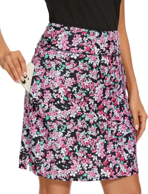 M MOTEEPI Skorts for Woman Golf Skirt Knee Length Tennis Athletic Skorts with Pockets