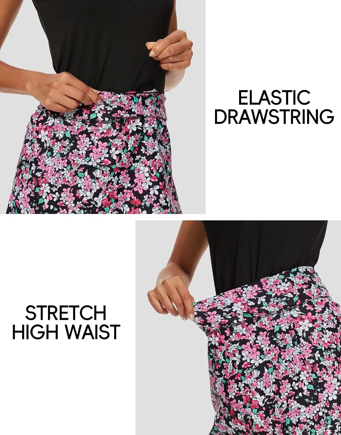 M MOTEEPI Skorts for Woman Golf Skirt Knee Length Tennis Athletic Skorts with Pockets
