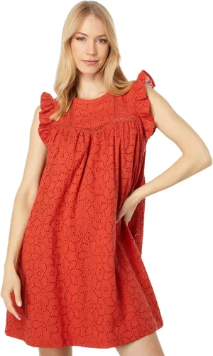 Madewell Eyelet Ruffle-Sleeve Mini Dress