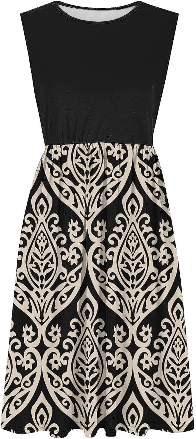 Maxi Dress for Women Sleeveless Spring Summer Dresses A Line Floral Dress Beach Vacation Sundress Cruise Outfits