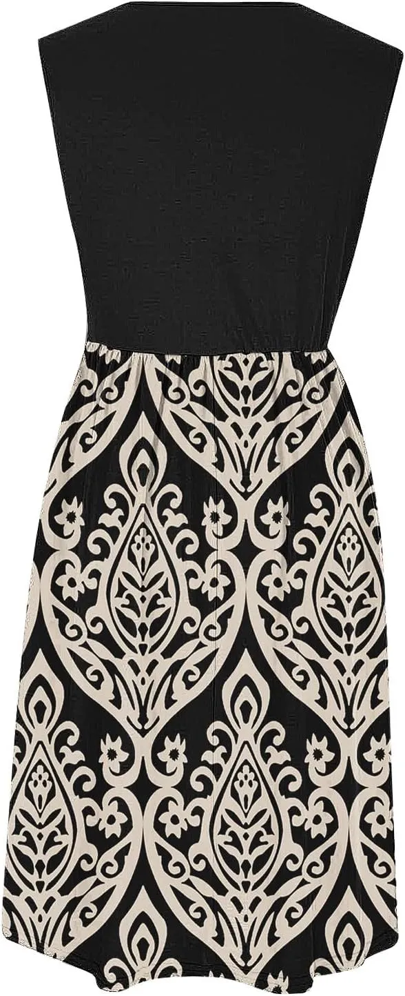 Maxi Dress for Women Sleeveless Spring Summer Dresses A Line Floral Dress Beach Vacation Sundress Cruise Outfits