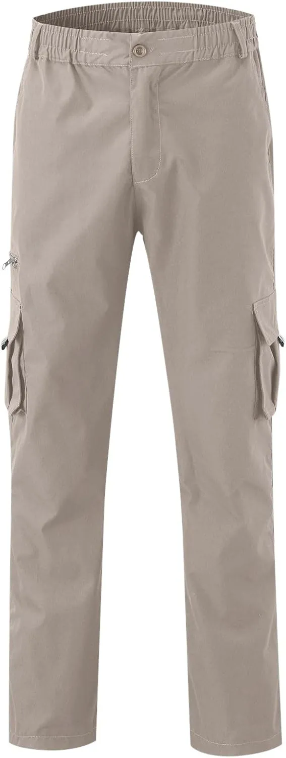 Men Cargo Pants Baggy Outdoor Waterproof Hiking Work Pants Stretch Multi Pockets Lightweight Classic Tactical Pants