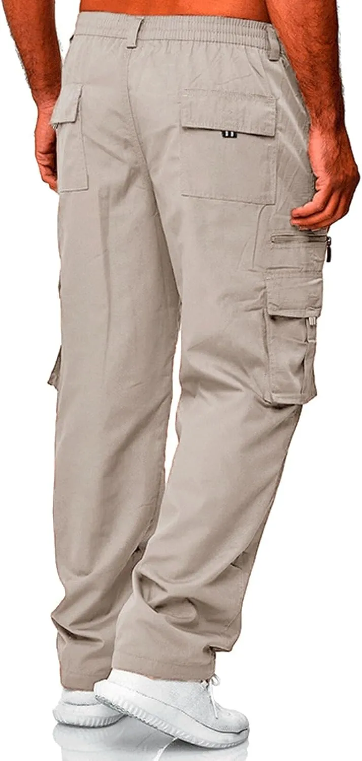 Men Cargo Pants Baggy Outdoor Waterproof Hiking Work Pants Stretch Multi Pockets Lightweight Classic Tactical Pants