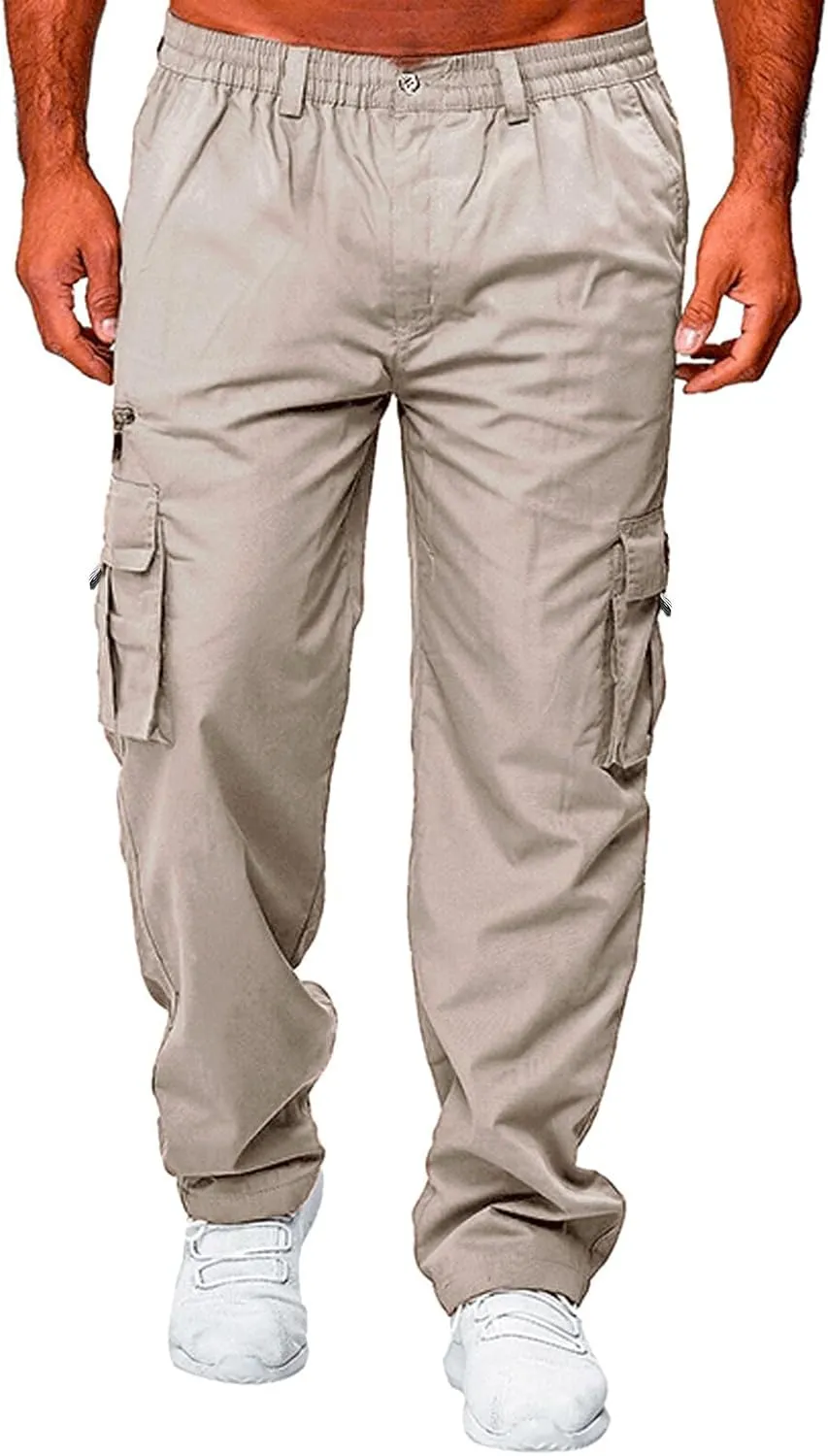 Men Cargo Pants Baggy Outdoor Waterproof Hiking Work Pants Stretch Multi Pockets Lightweight Classic Tactical Pants