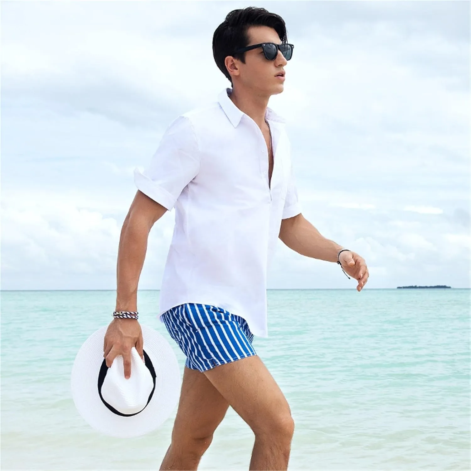 Men Stripe Shorts Shorts Men Hot Beach Shorts Men Board Shorts Plus
