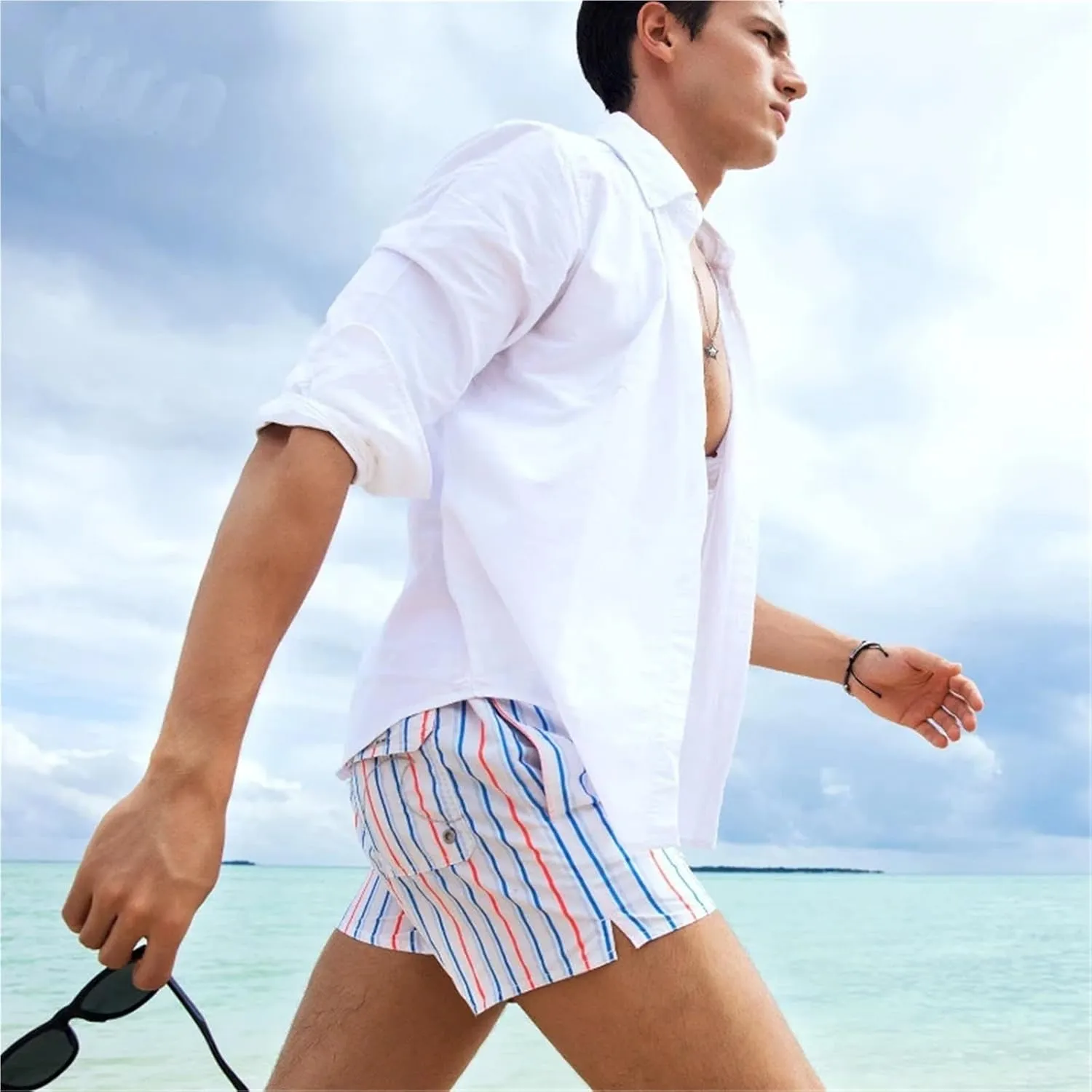 Men Stripe Shorts Shorts Men Hot Beach Shorts Men Board Shorts Plus