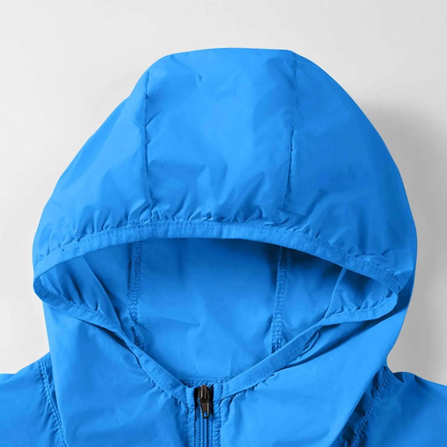 Men UPF 50  Sun Protection Hoodie Jacket Full Zip Long Sleeve Lightweight Summer Outdoor Hiking Windbreaker w/Pockets