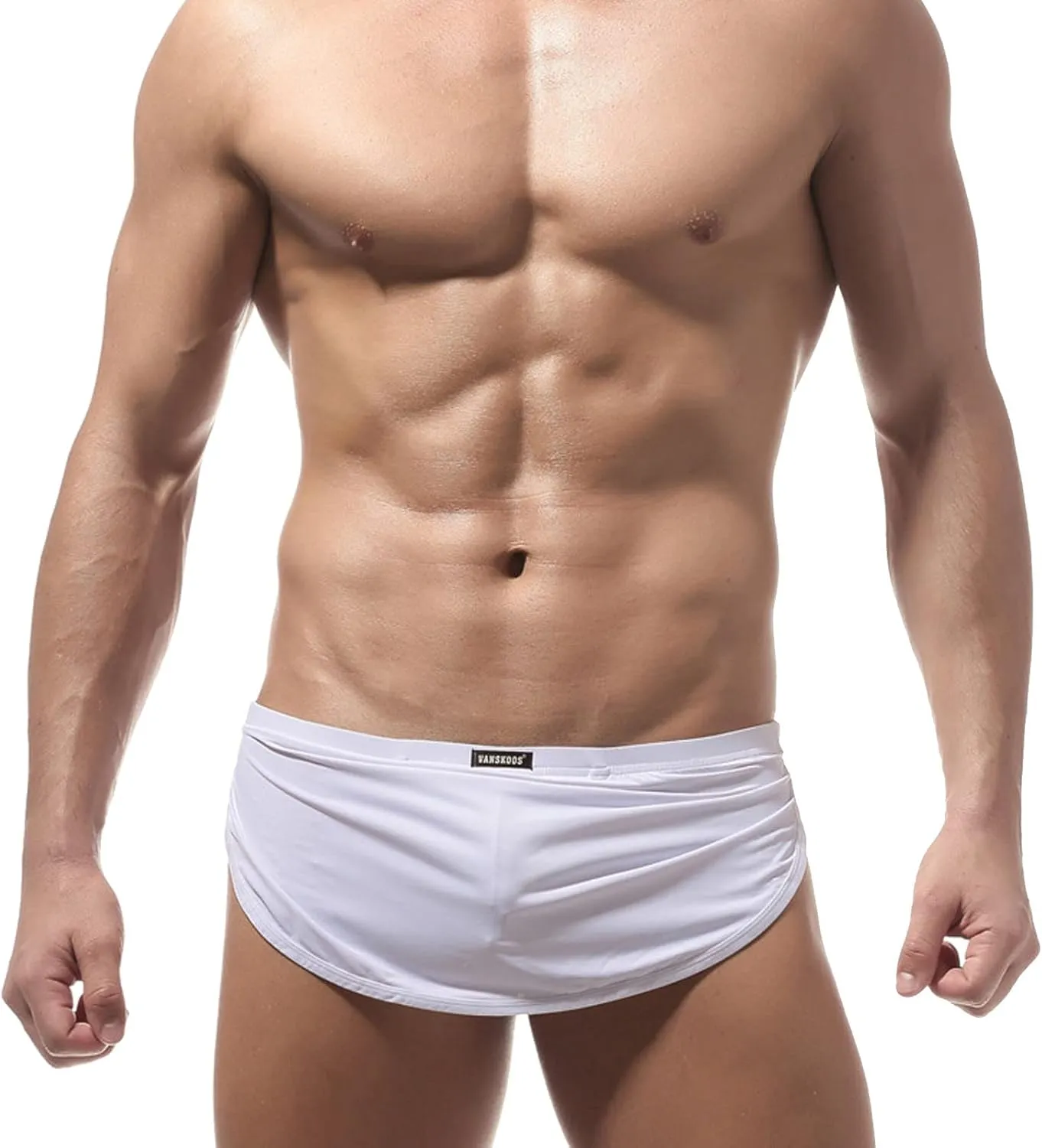Mens Boxer Briefs with Large Split Sides Sexy Pouch Thong G-String Inner Lining