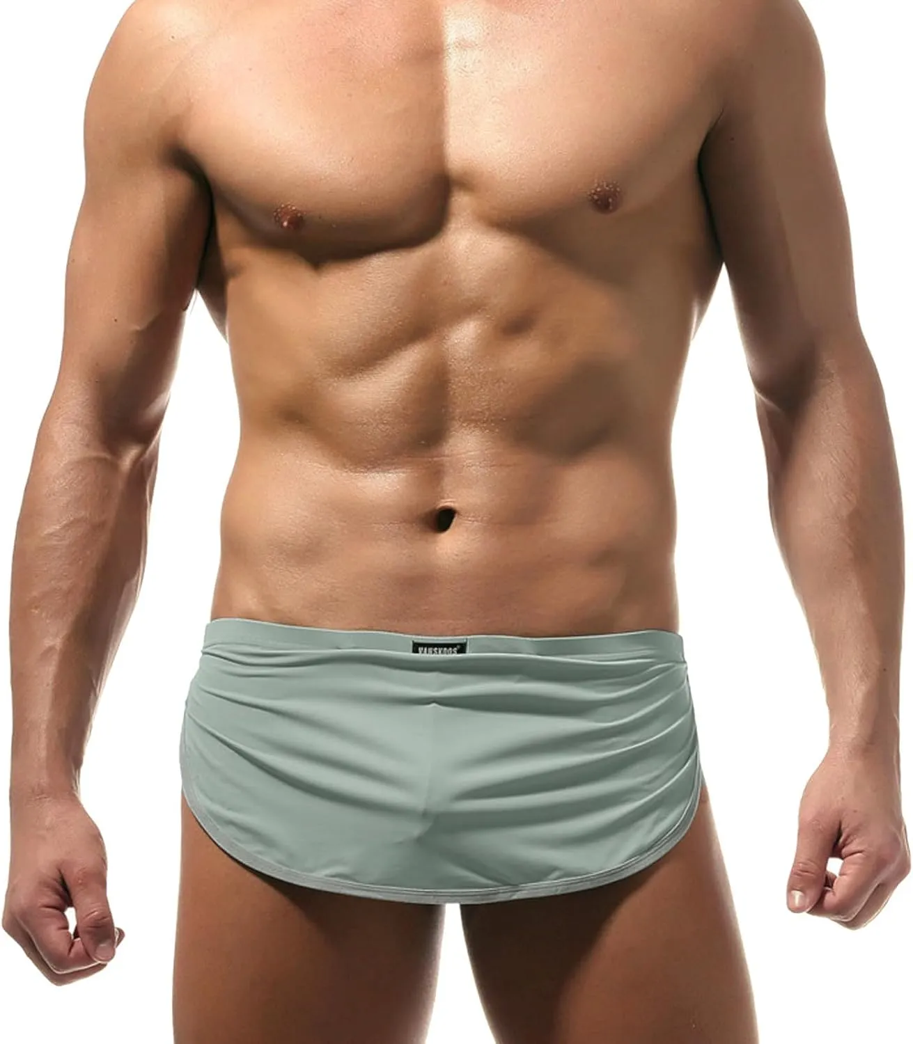 Mens Boxer Briefs with Large Split Sides Sexy Pouch Thong G-String Inner Lining