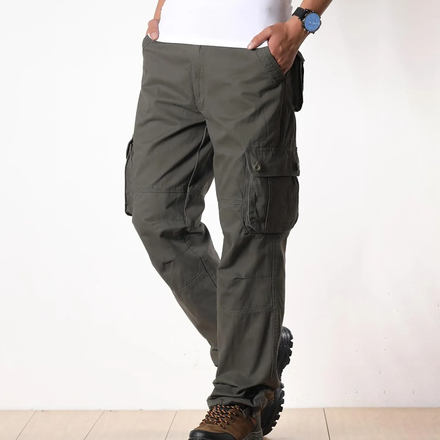 Mens Cargo Pants Casual Pantaln para Hombre De Moda Work Pants for Men Cargo Big Men's Sweatpants Drawstring Pant