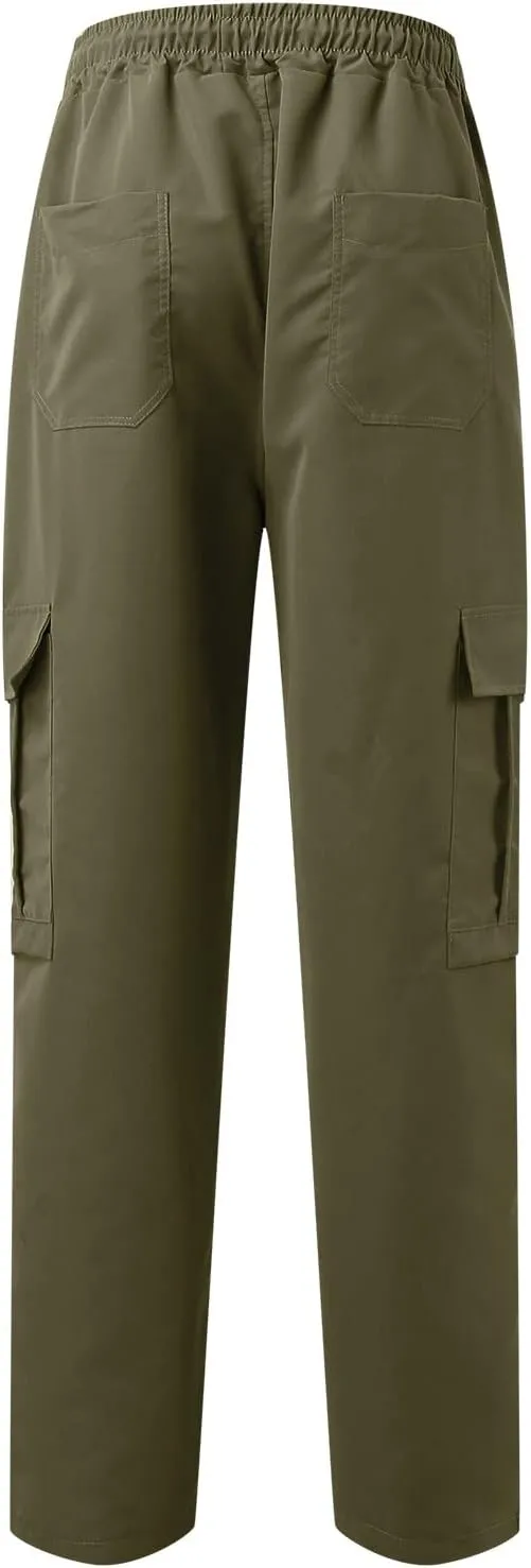 Men's Cargo Pants Multi Pockets, Straight Work Pants, Outdoor Fitness Bodybuilding Trousers Baggy Hiking Pants