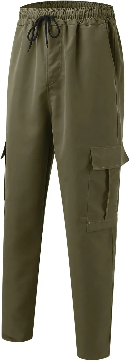 Men's Cargo Pants Multi Pockets, Straight Work Pants, Outdoor Fitness Bodybuilding Trousers Baggy Hiking Pants