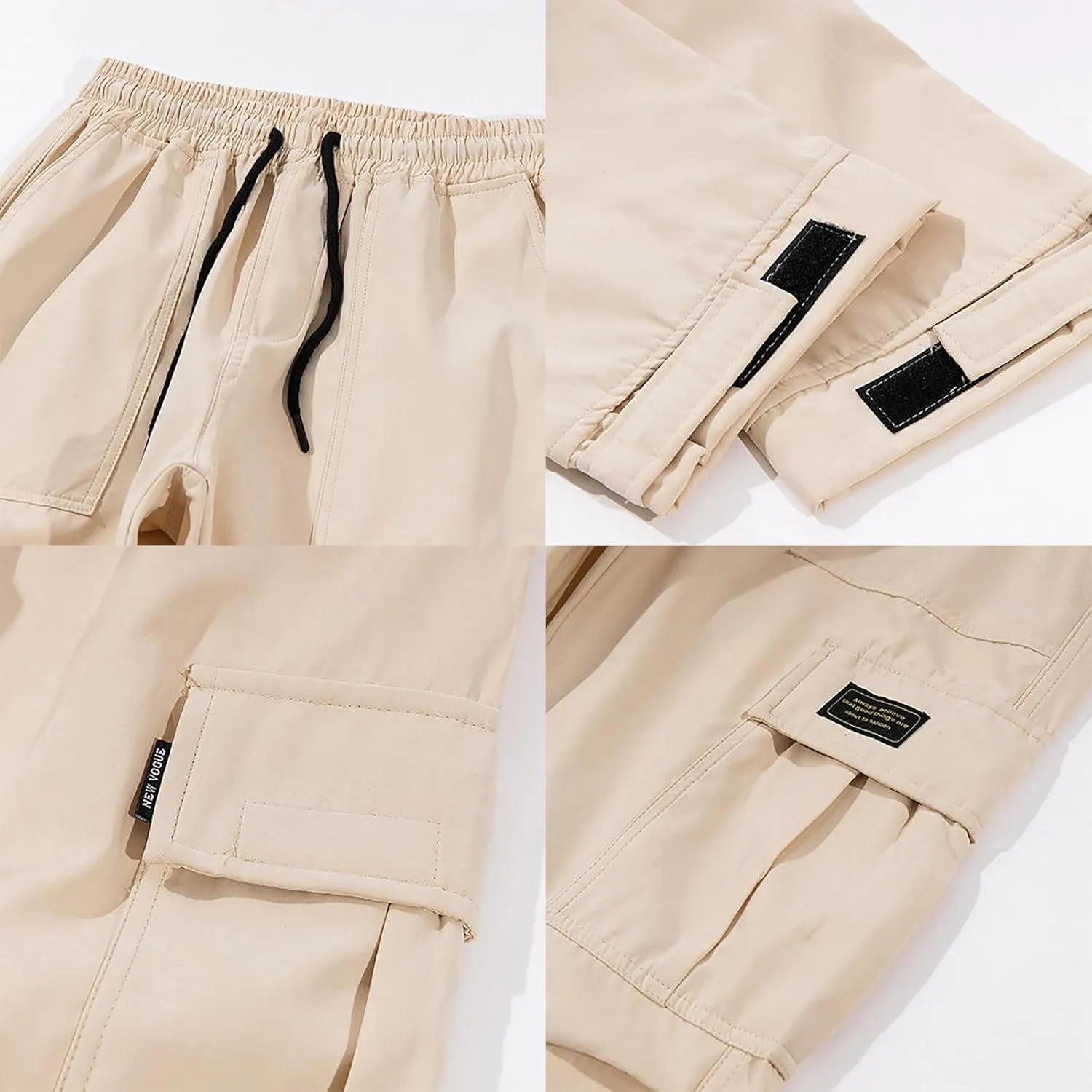 Men's Cargo Pants Sports Jogging Trousers Pockets Belt Chinos Pants Men Slim Fit Men's Lightweight Tactical Pants,