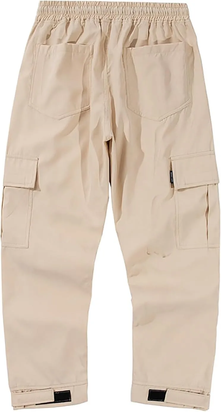 Men's Cargo Pants Sports Jogging Trousers Pockets Belt Chinos Pants Men Slim Fit Men's Lightweight Tactical Pants,