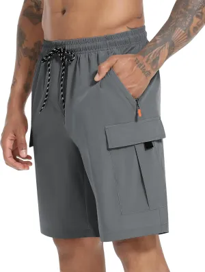 Men's Cargo Shorts Quick Dry Lightweight Stretch Hiking Shorts for Men with 5 Pockets No Lining