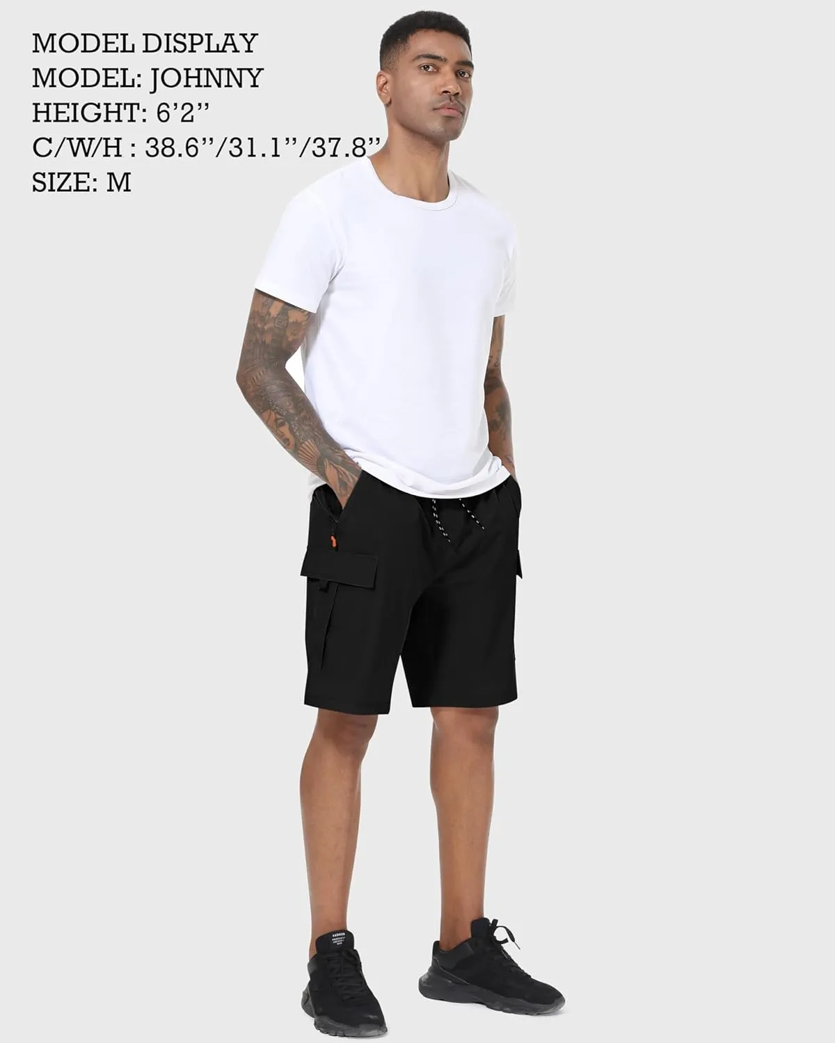 Men's Cargo Shorts Quick Dry Lightweight Stretch Hiking Shorts for Men with 5 Pockets No Lining