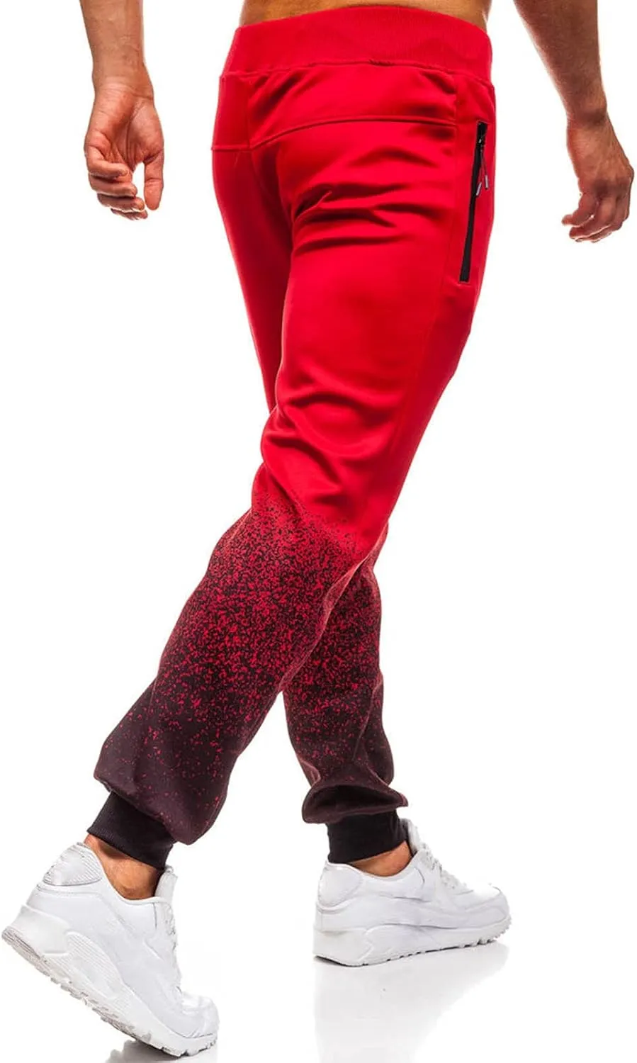 Men's Cargo Sweatpants Pockets Fleece Sweatpants for Men Women Letter Print Elastic Waist Jogger Pant Hip Hop Running